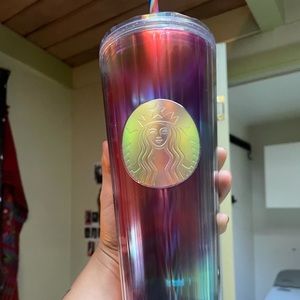 Rainbow Starbucks tumbler